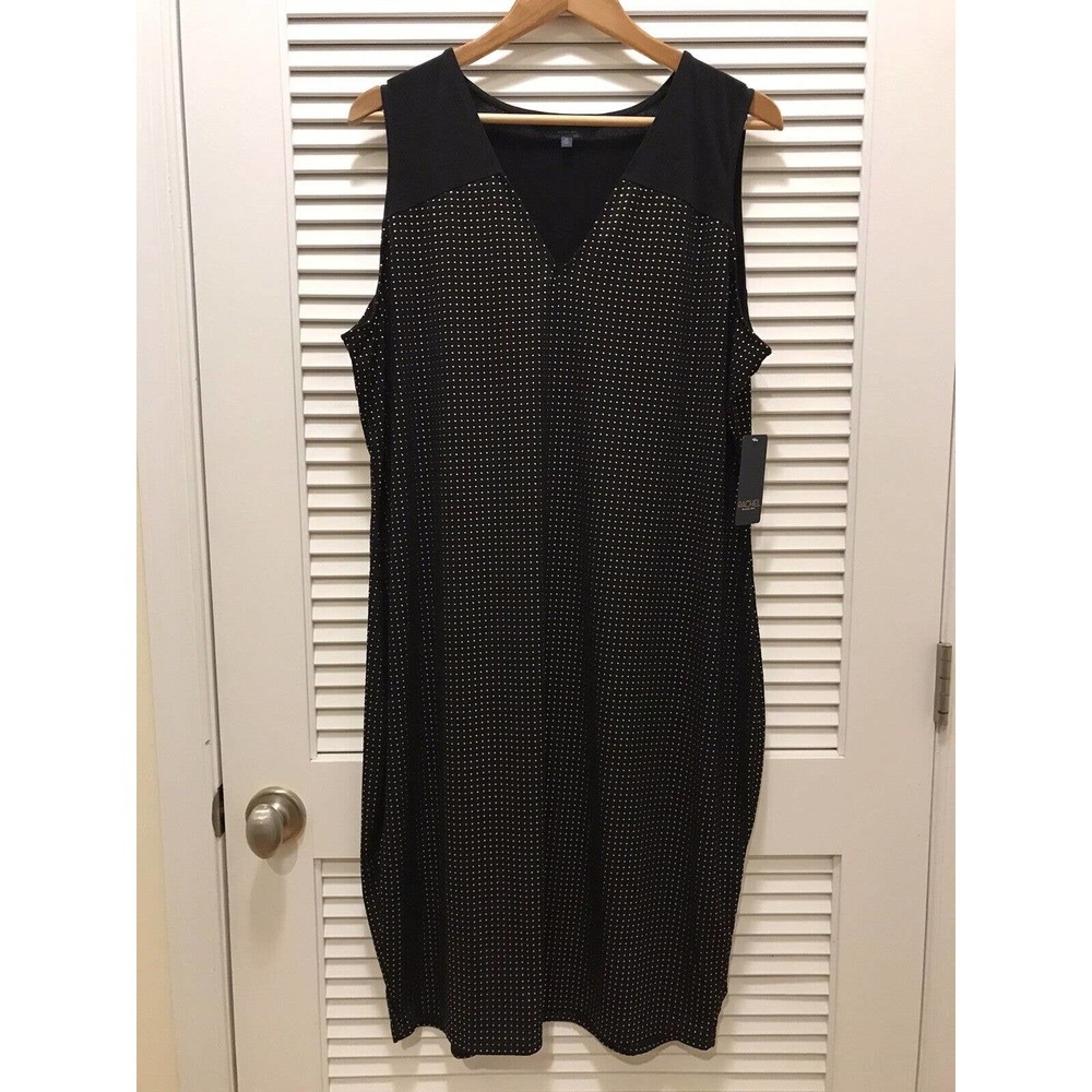 RACHEL ROY Curvy Bodycon Dress, Sleeveless Black and Metallic Gold, 2X